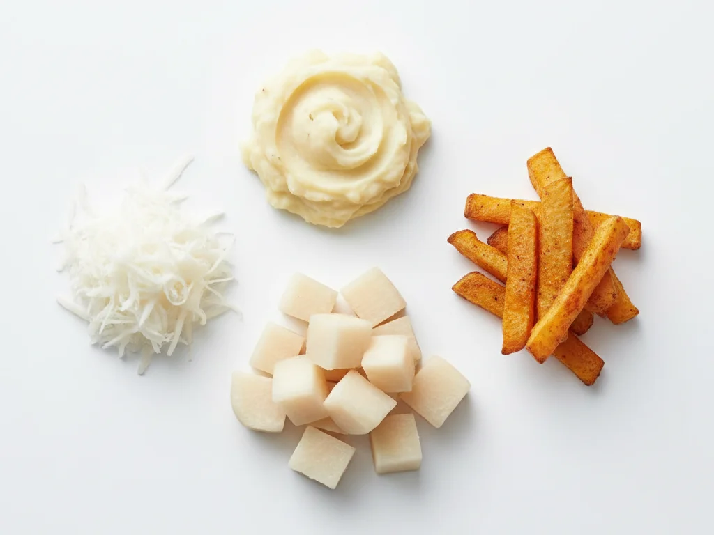 Les navets peuvent être préparés de diverses façons pour les tout-petits. Continuez à proposer des cubes cuits jusqu'à tendreté, ou essayez de râper du navet cru dans les salades (pour les plus grands), d'en ajouter aux soupes et ragoûts, ou de les écraser avec des pommes de terre. Vous pouvez aussi préparer des frites de navet au four comme aliment amusant à prendre avec les doigts.