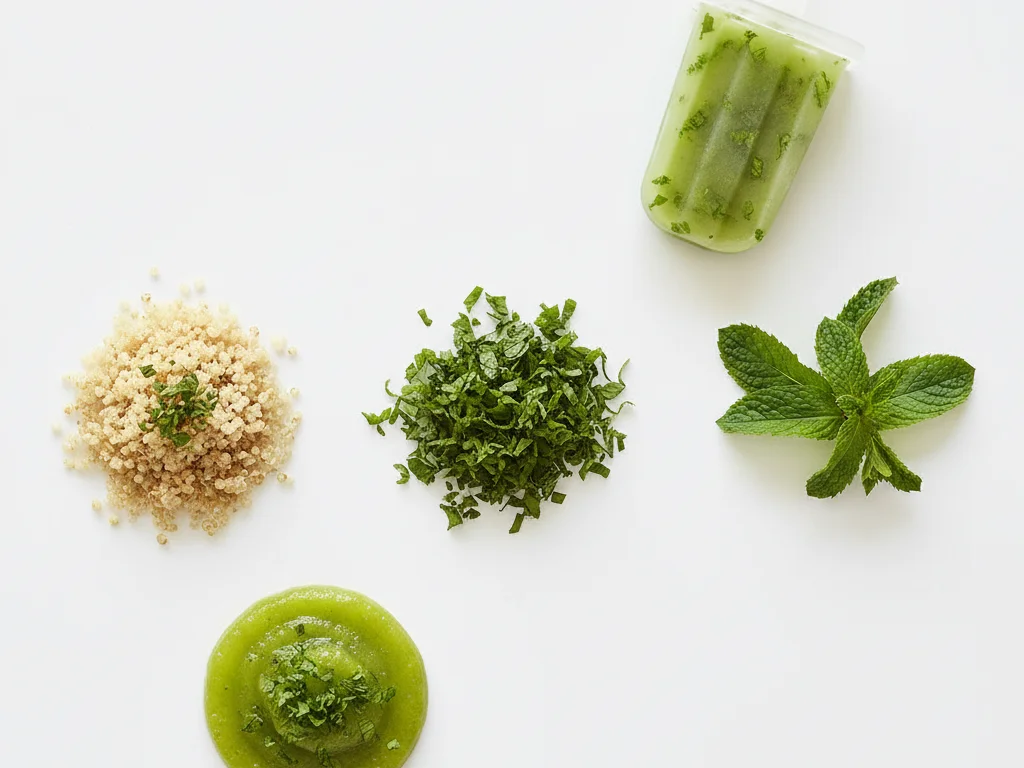 Ajoutez de la menthe hachée aux salades, bols de céréales ou comme garniture sur des plats cuisinés. La menthe peut aussi être utilisée dans des glaces maison ou des smoothies pour les tout-petits.
