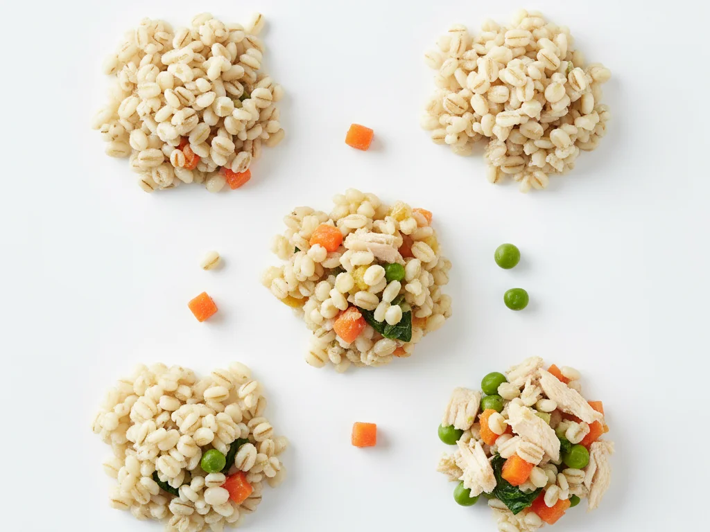 Serve cooked barley as a side dish or mixed into soups, stews, and salads. Your toddler can enjoy barley in more complex dishes and with varied textures as their chewing skills develop.