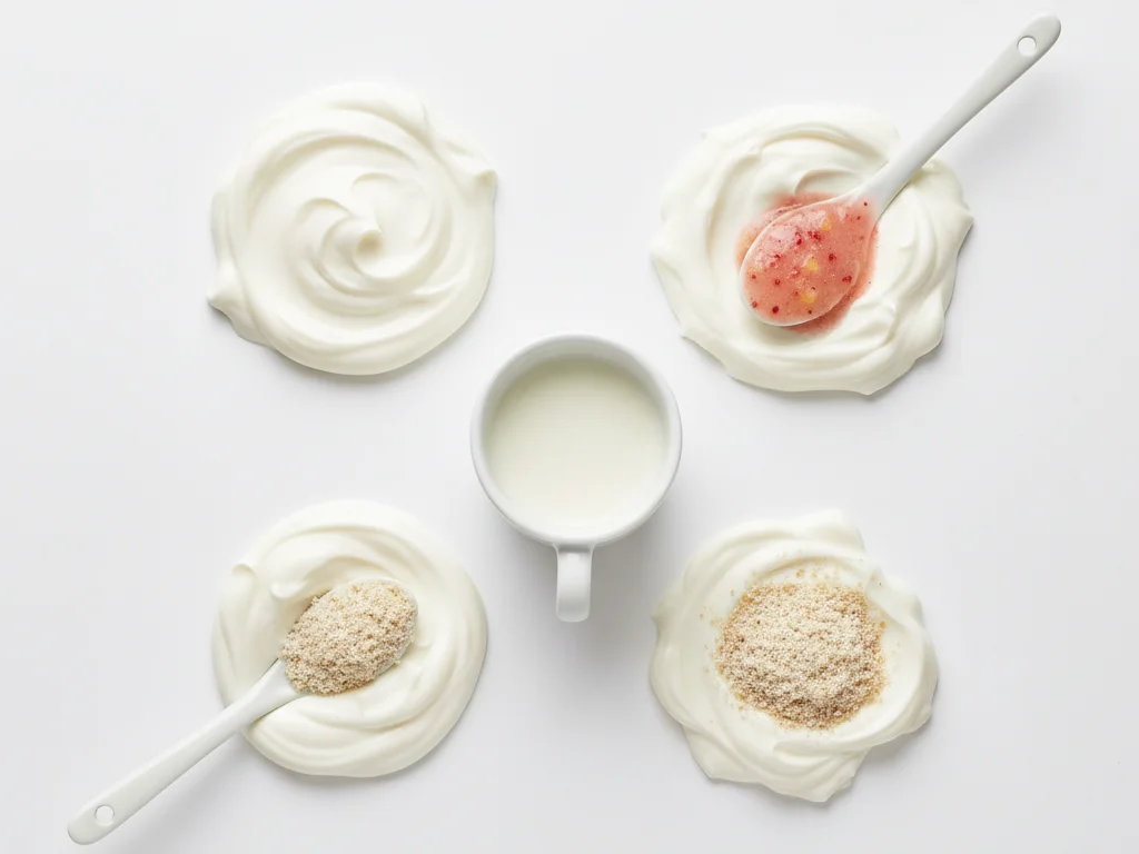 Servi kefir semplice e intero a cucchiaiate o in una tazza aperta. Inizia con 1-2 cucchiaini mescolati in altri alimenti come farina d'avena o puree di frutta per aiutare il tuo bambino ad abituarsi al sapore acidulo e al contenuto probiotico.