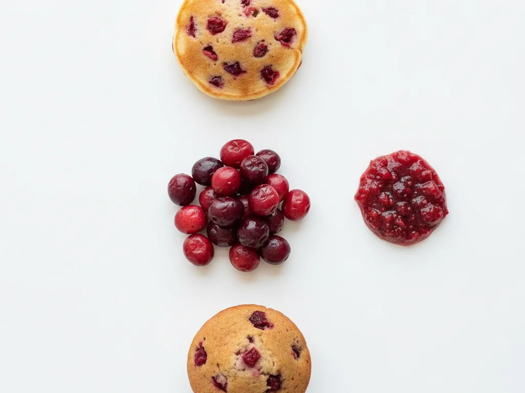 Biete gekochte Cranberries als weiche Ergänzung zu Mahlzeiten an. Sie können in Pfannkuchen, Muffins (in kleinen Stücken) gemischt oder als Soße zu Proteinen serviert werden. Achte darauf, dass die Stücke klein und weich sind.