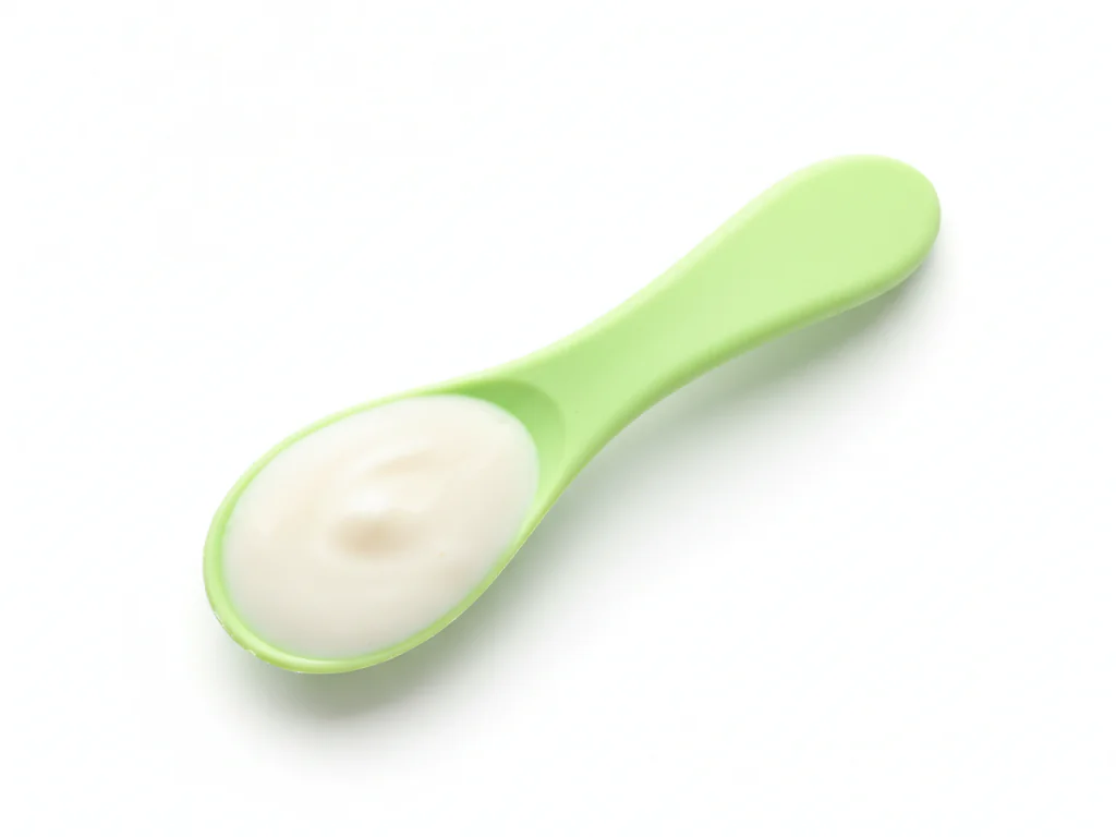 Start with 1-2 teaspoons of plain ryazhenka served on a pre-loaded spoon. You can mix it with a small amount of breast milk or formula to thin it slightly if needed. The smooth texture is perfect for early eaters learning to manage thicker consistencies.