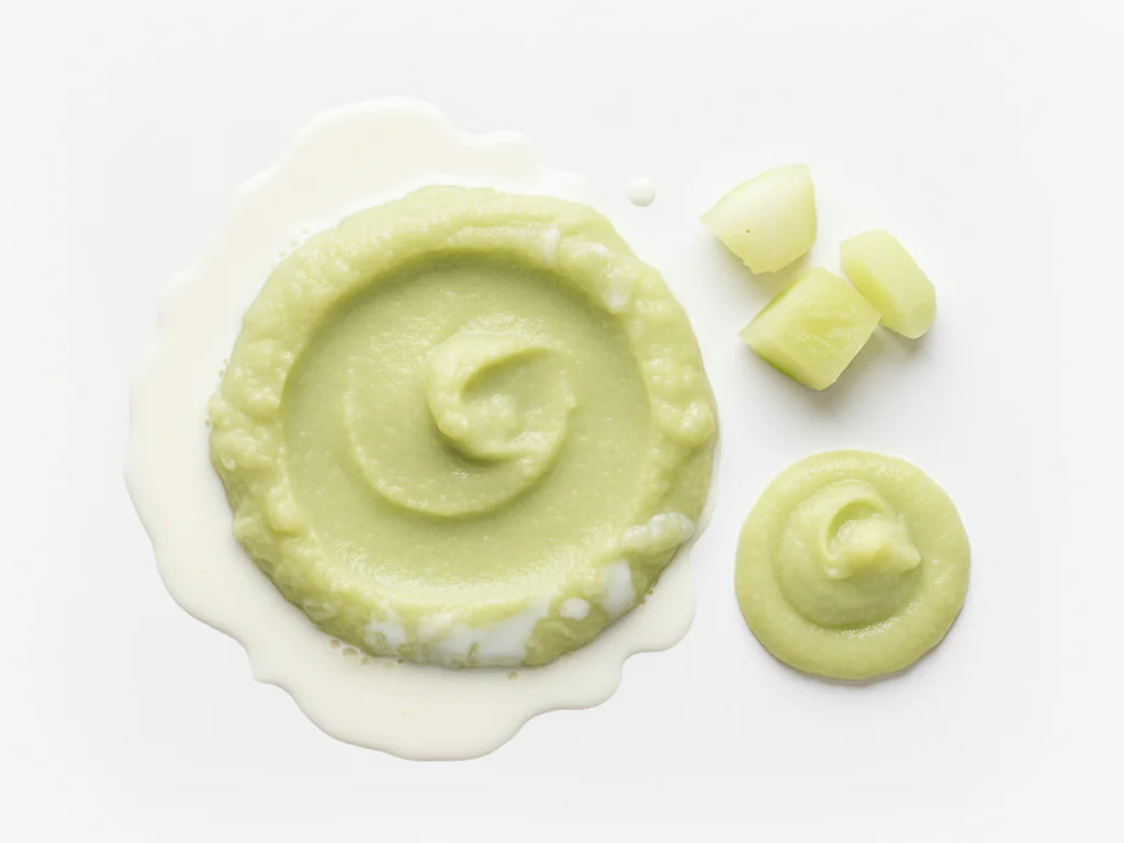 Chayote schälen, entkernen und dünsten oder kochen, bis sie sehr weich ist. Anschließend glatt pürieren. Bei Bedarf mit Muttermilch, Säuglingsnahrung oder Wasser verdünnen.