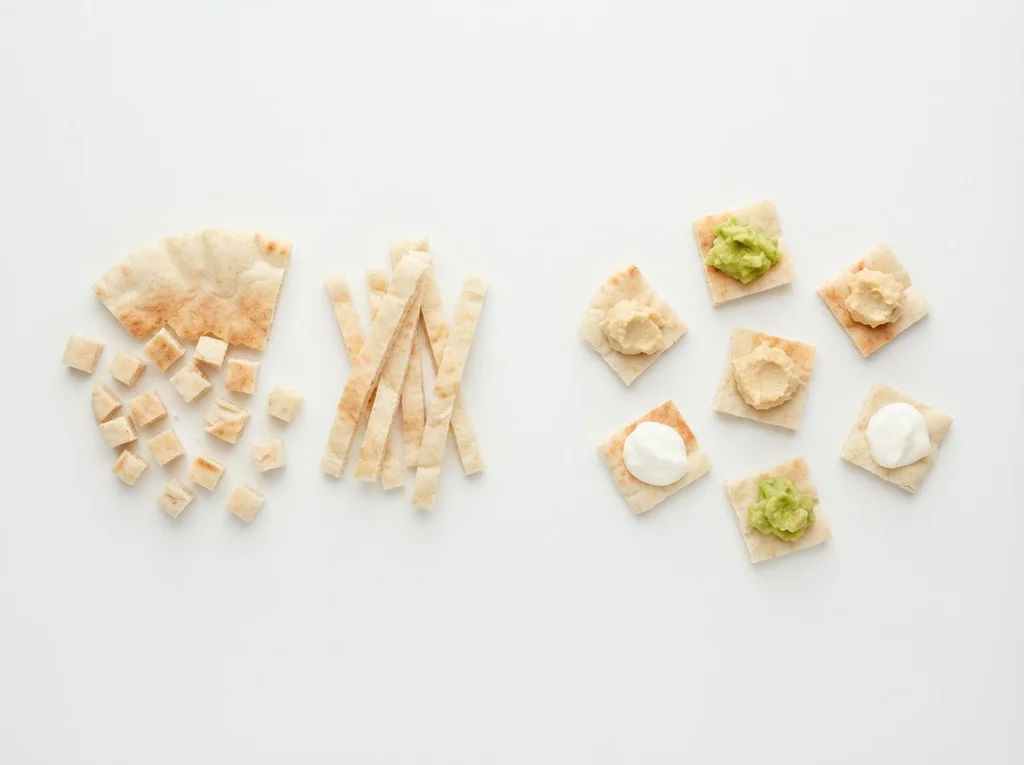 Op deze leeftijd ontwikkelen baby's de pincetgreep, dus je kunt kleine hapklare stukjes verzacht pita aanbieden. Blijf licht toasten en snijd in erwten grote blokjes of dunne reepjes. Je kunt ook kleine stukjes pita aanbieden als basis voor zachte toppings.
