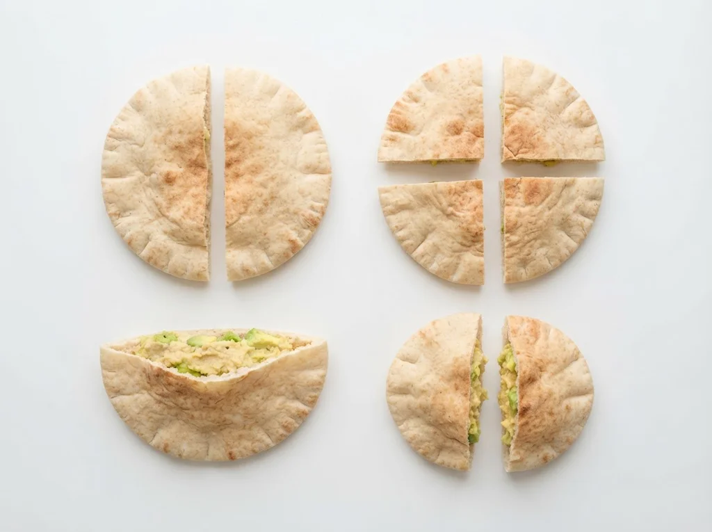 Rond 12 maanden kunnen de meeste baby's grotere stukken pitabrood aan, inclusief een hele pita in kwarten of helften gesneden als het zacht is. Je kunt mini-pita sandwiches met zachte vullingen aanbieden, maar blijf zeer harde of overmatig taaie stukken vermijden.