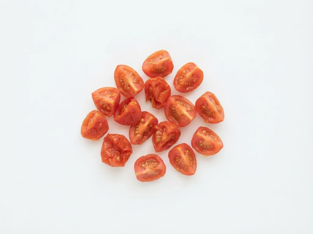 Quarter cherry tomatoes and steam, roast, or gently sauté until soft but still holding their shape. These make wonderful finger foods for babies practicing the pincer grasp. Leave the skin on — it softens with cooking and adds texture.