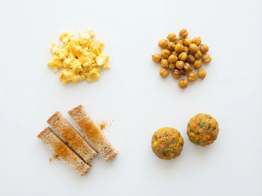 For toddlers, use turmeric as a seasoning on finger foods like roasted chickpeas, scrambled eggs, or whole-grain toast strips. You can also add it to soups, stews, or meatballs.
