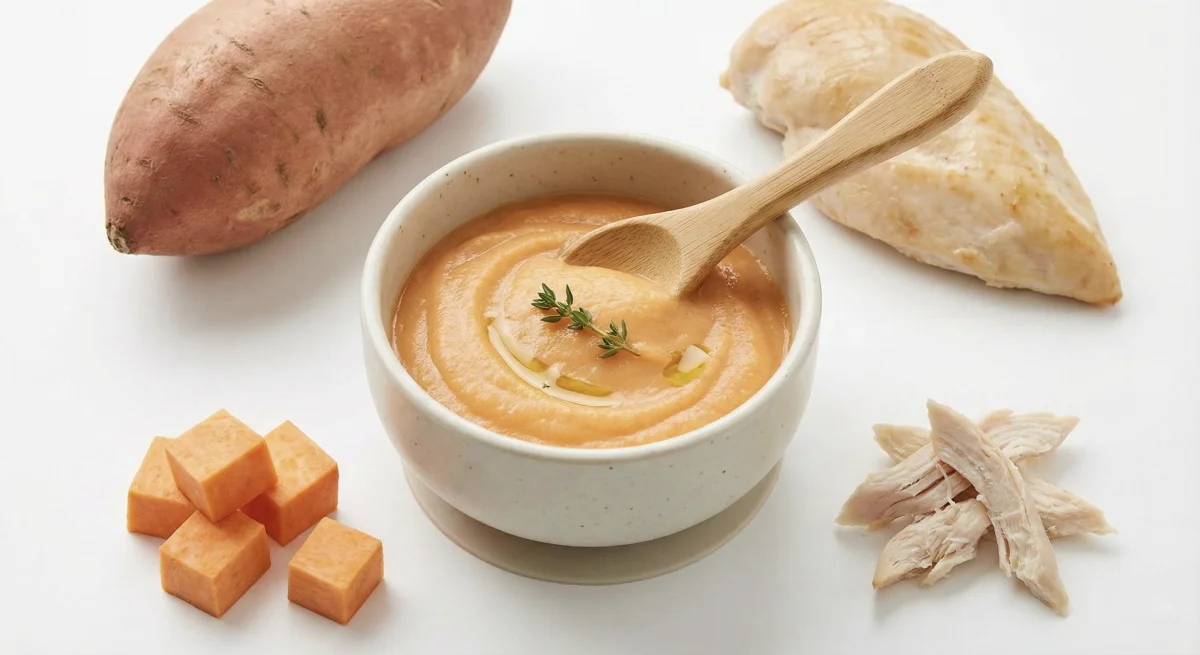 Kip en Zoete Aardappelpuree