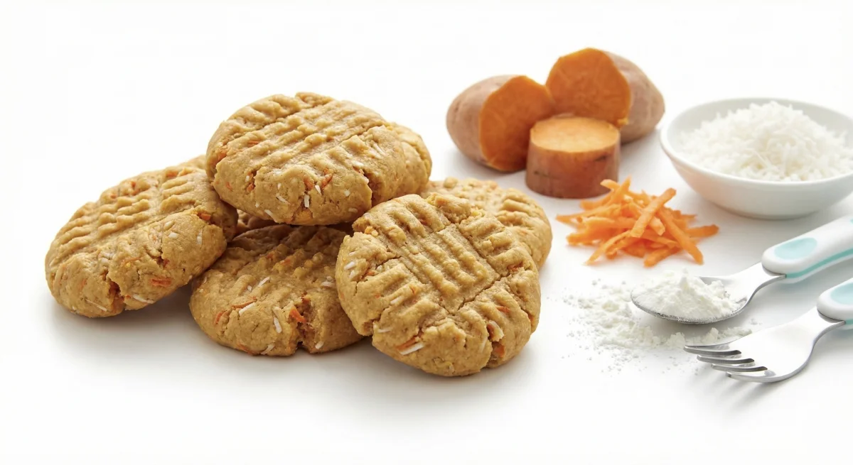 بسكويت البطاطا الحلوة وجوز الهند والجزر (خالي من الغلوتين)
